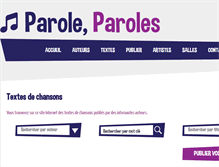 Tablet Screenshot of parole-paroles.com